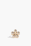 Vintage La Rose Rings Diamond Sprinkled Flower Ring in 14k Yellow Gold