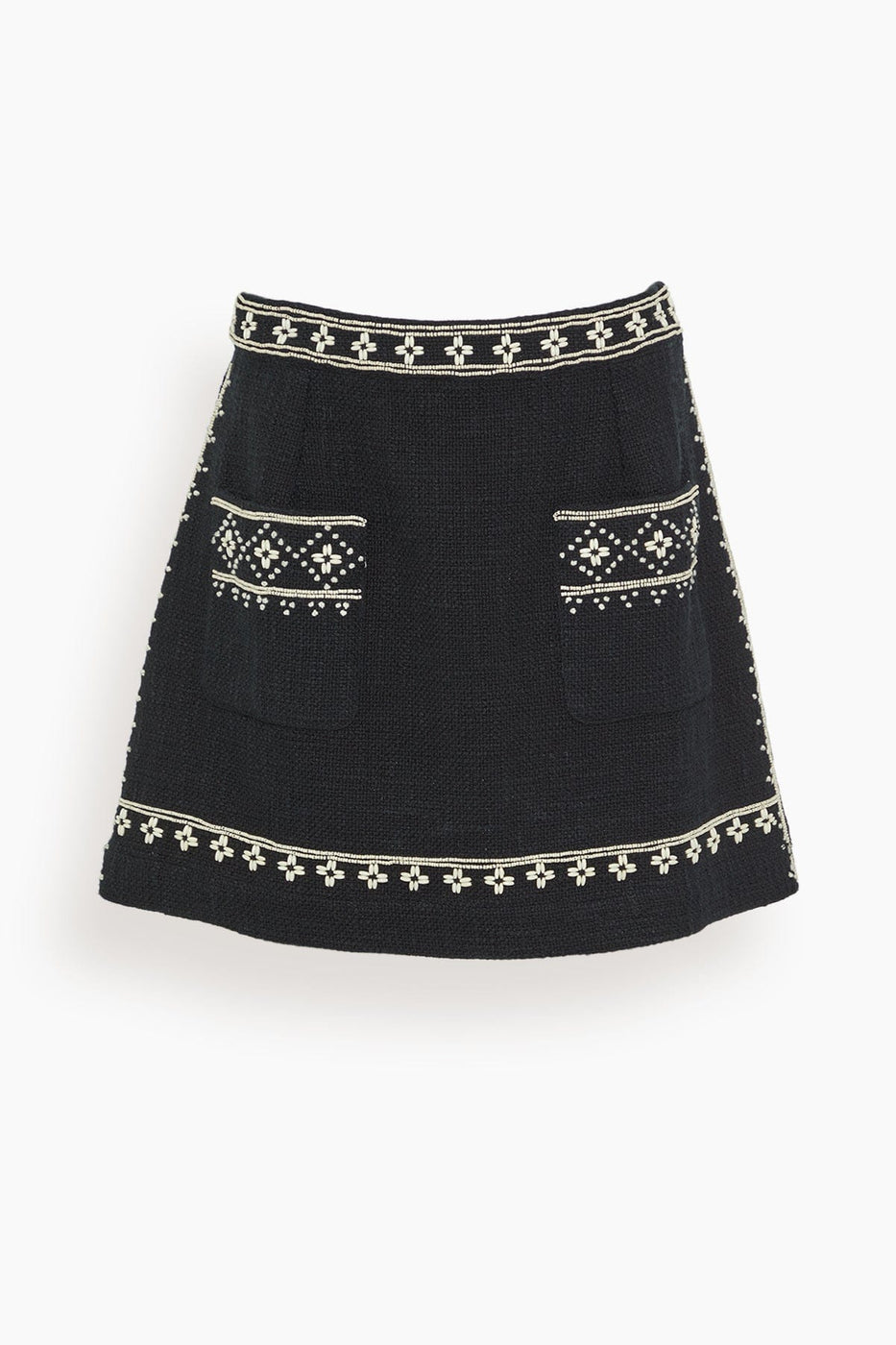 Sea Skirts Mille Embroidery Mini Skirt in Black