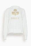 Etoile Isabel Marant Tops Klowia Long Sleeve Shirt in White/Light Gold Etoile Isabel Marant Klowia Long Sleeve Shirt in White/Light Gold