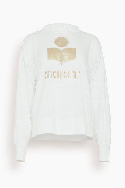 Klowia Long Sleeve Shirt in White/Light Gold