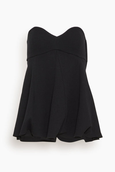 Melee Crepe Strapless Top in Black