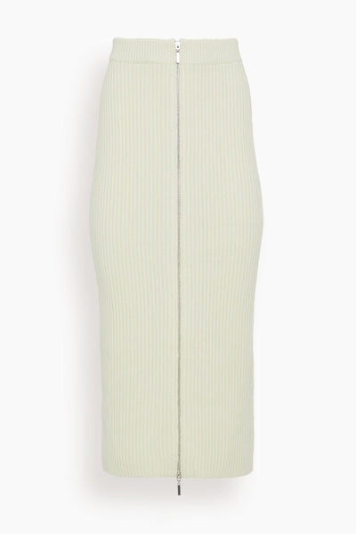 Zip-Up Maxi Skirt in Ivory