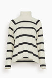 Tanya Taylor Tops Brinkley Top in Cream/Black Wide Stripe