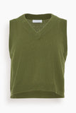 Sablyn Tops Sterling Cropped V-Neck Boxy Tank in Olive Sablyn Sterling Cropped V-Neck Boxy Tank in Olive