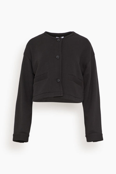 Ciro B Cropped Sweatshirt Jacket in Black