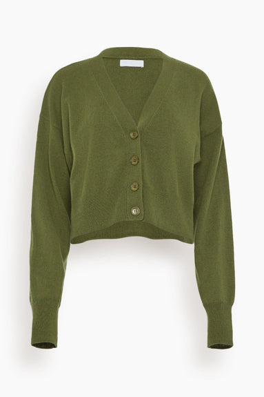 Sablyn Sweaters Adele Cropped V-Neck Cardigan in Olive Sablyn Adele Cropped V-Neck Cardigan in Olive