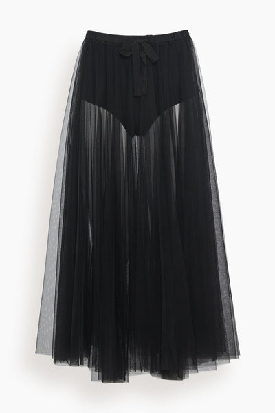 Chic Tulle Skirt with Jersey Coulotte in Nero