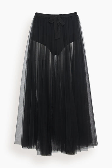 Hampden Clothing Skirts Chic Tulle Skirt with Jersey Coulotte in Nero