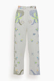 Forte Forte Pants Eden Embroidery Linen Pant in Stella