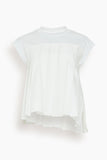 Sacai Tops Cotton Poplin x Cotton Jersey T-Shirt in Off White Sacai Cotton Poplin x Cotton Jersey T-Shirt in Off White