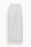 Sea Pants Edith Embroidered Pant in Cream