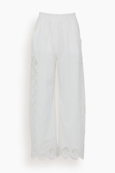 Sea Pants Edith Embroidered Pant in Cream