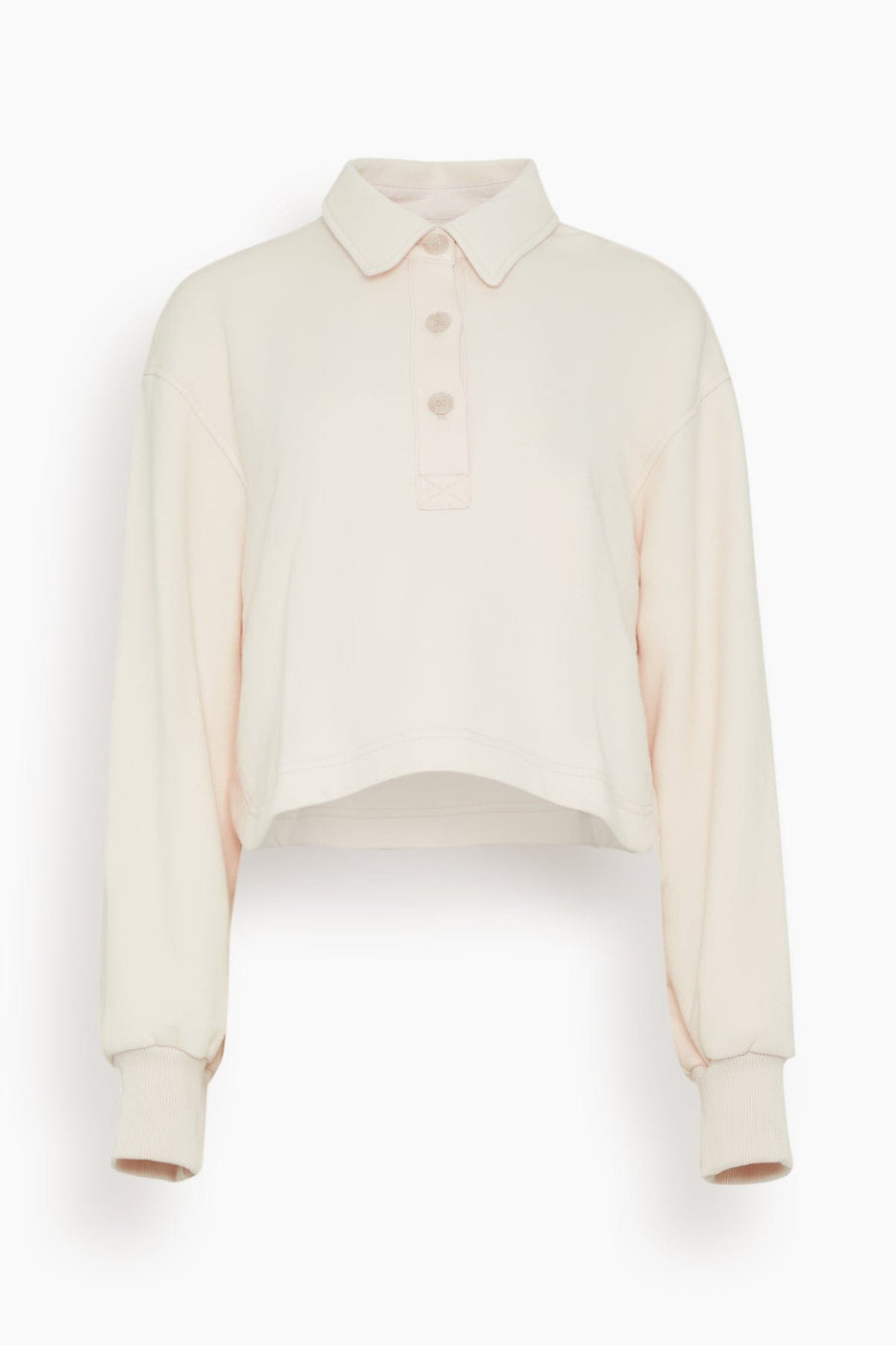 Sablyn Sweatshirts Holden Cropped Henley Sweatshirt in Mallow Sablyn Holden Cropped Henley Sweatshirt in Mallow