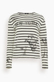 R13 Tops Patch Breton Long Sleeve Tee in Black and White Stripe R13 Patch Breton Long Sleeve Tee in Black and White Stripe