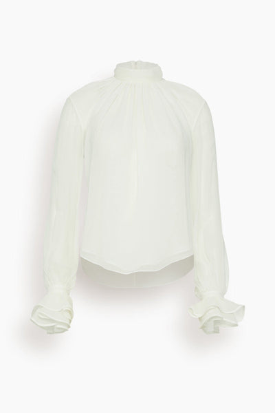 High Neck Blouse in Ivory