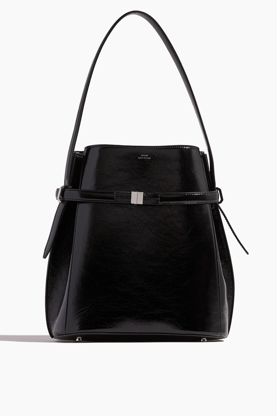 Toteme Shoulder Bags Belted Bucket Bag in Black Toteme Belted Bucket Bag in Black