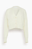 Sablyn Sweaters Adele Cropped V-Neck Cardigan in Gardenia Sablyn Adele Cropped V-Neck Cardigan in Gardenia