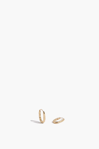 Elongated Oval Huggies in 14k Yellow Gold