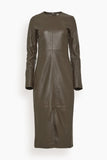 Toteme Casual Dresses Paneled Leather Dress in Bark Toteme Paneled Leather Dress in Bark