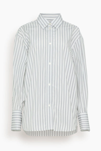 Oversized Striped Shirt in White / Black Wide Stripe