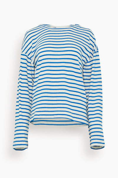 Barca Long Sleeve Top in Cobalt/Cream Stripe