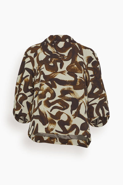 Clari Printed Shirt in Brown