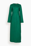 Rohe Cocktail Dresses Minimal Wide Sleeved Silk Dress in Emerald