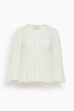 Loulou Studio Tops Adeka Long Sleeve Top in Ivory