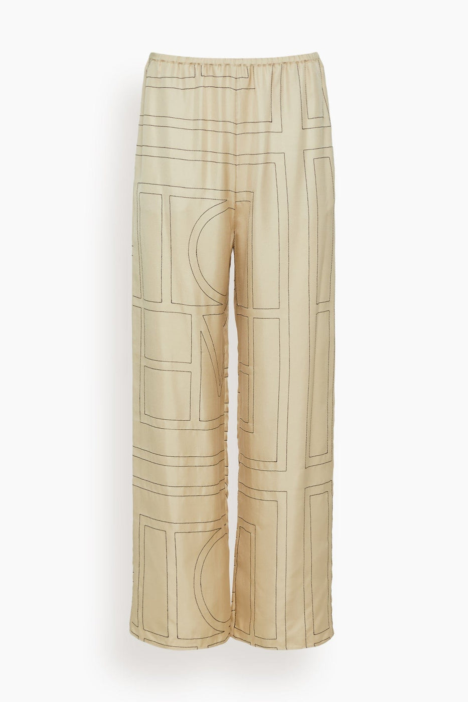 Toteme Pants Monogram Silk Pajama Bottoms in Ivory Toteme Monogram Silk Pajama Bottoms in Ivory