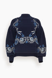 Sea Sweaters Inga Embroidered Long Sleeve High Neck Sweater in Navy SEA Inga Embroidered Long Sleeve High Neck Sweater in Navy