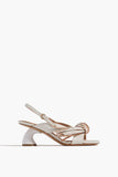 Dries Van Noten Strappy Heels Knot Fringe Sandal in White Dries Van Noten Knot Fringe Sandal in White