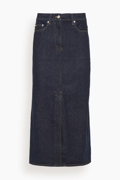 Rona Denim Long Skirt in Raw Wash