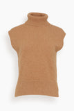 Tanya Taylor Tops Aaron Knit Top in Camel