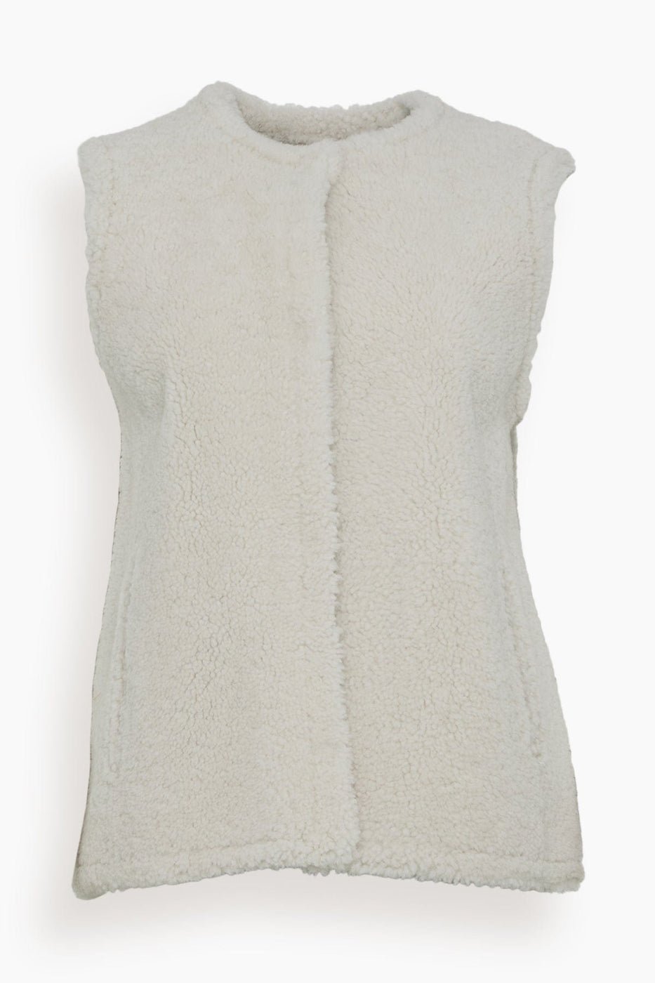 Yves Salomon Jackets Curly Lamb Vest in Meringue