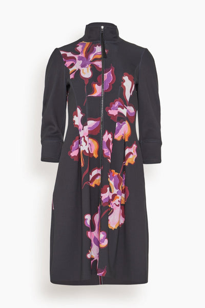 Flame Flower Dress in Black/Purple