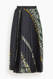 Sacai Skirts Pattern Knit Print Skirt in Black/Green Sacai Pattern Knit Print Skirt in Black/Green