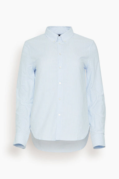 Nili Lotan Tops Dyllan Shrunken Shirt in Light Blue Stripe Nili Lotan Dyllan Shrunken Shirt in Light Blue Stripe