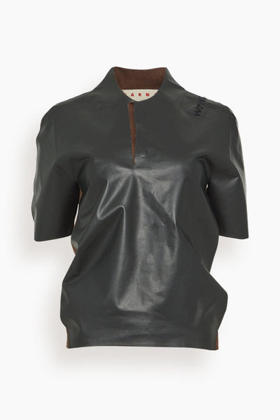 Polo Neck Top in Moca