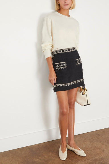 Sea Skirts Mille Embroidery Mini Skirt in Black