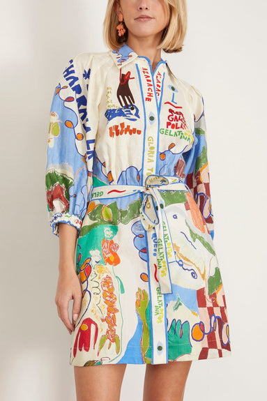 Alemais Casual Dresses Nadia Mini Shirtdress in Multi Alemais Nadia Mini Shirtdress in Multi