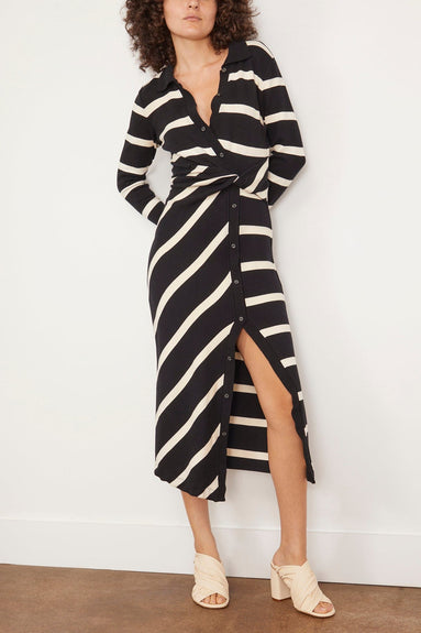 Tanya Taylor Casual Dresses Ellicot Dress in Black/Chalk Wide Stripe Tanya Taylor Ellicot Dress in Black/Chalk Wide Stripe