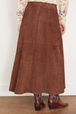 Tanya Taylor Skirts Suede Hudson Skirt in Chocolate