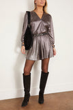 Etoile Isabel Marant Cocktail Dresses Alexane Metallic Long Sleeve Dress in Metallic Black Isabel Marant Alexane Metallic Long Sleeve Dress in Metallic Black