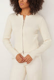 Rosetta Getty Sweaters Zip-Up Cardigan in Ivory Rosetta Getty Zip-Up Cardigan in Ivory