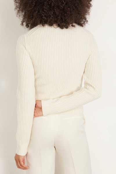 Rosetta Getty Sweaters Zip-Up Cardigan in Ivory Rosetta Getty Zip-Up Cardigan in Ivory