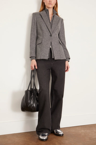 Simkhai Jackets Auden Knit Combo Blazer in Warm Gray Simkhai Auden Knit Combo Blazer in Warm Gray