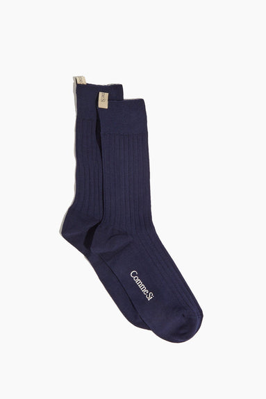 Comme Si Socks Yves Sock in Navy