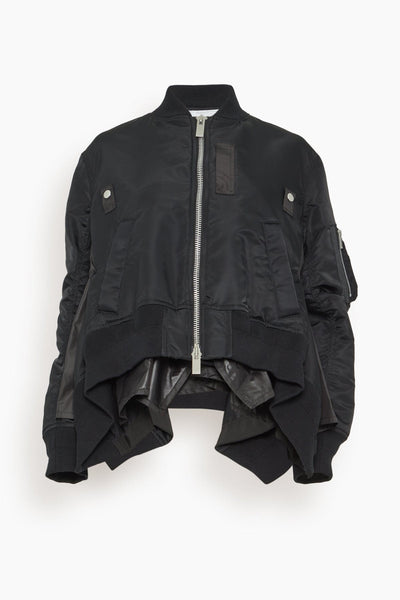 Nylon Twill Blouson in Black