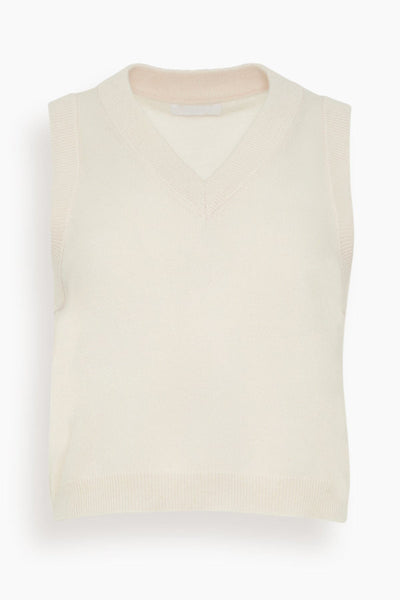 Sterling Cropped V-Neck Boxy Tank in Mallow