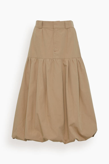 Sea Skirts Belle Stone Washed Chino Bubble Skirt in Khaki